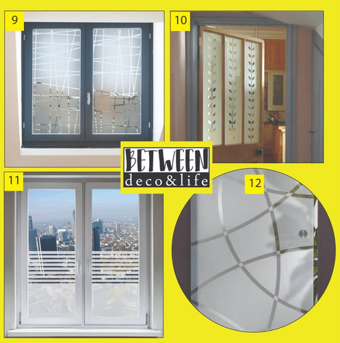 Imagen 3 de 9 de Vinilo Esmerilado Con Diseño Ventanas Mamparas Baño Vidrios
