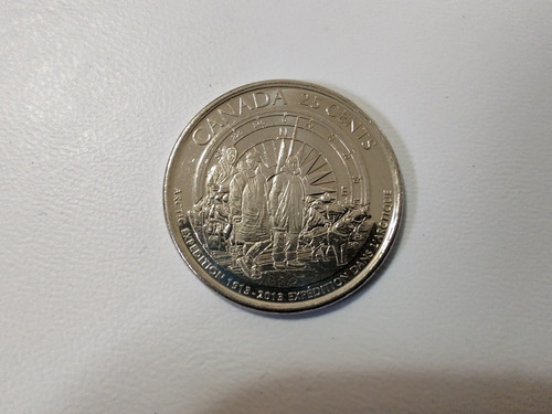 Moneda Canadá 25 Cents 2013 Arctic Expedición (x454