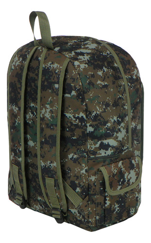 Mochila Escolar Pixel Camo East West Con Gancho Porta Llavero Y Botella Color Green