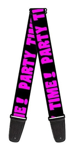 Correa De Guitarra Party Time Negro Fucsia 2 Pulgadas De Anc