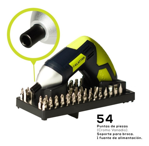 Imagen 4 de 10 de Atornillador Eléctrico - Klatter - Inalámbrico 3.6v
