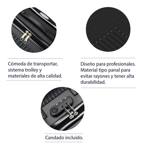Imagen 4 de 8 de Set Kit 2 Maletas Viaje Nomad Abs Mediana Carry On 4 Ruedas