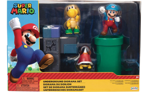 Set Figura De Colección Super Mario Subterraneo Diorama