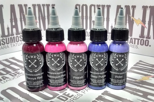 Imagen 8 de 10 de Set Tattoo Extreme 20 Tintas X 1oz = 20 Oz Tatuajes Tatuar