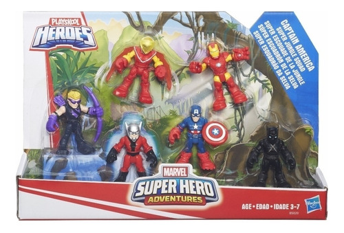 Miniatura Playskool Super Hero Gavião Pantera Negra Capitão