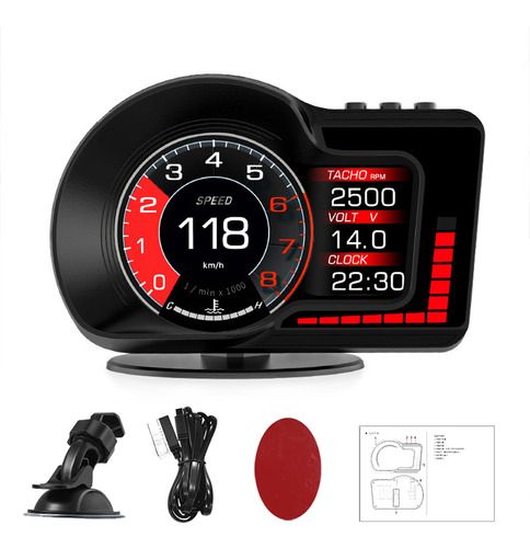 Pantalla Frontal Con Doble Velocidad De Alarma, Reloj, Rpm,