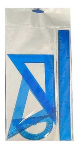Imagen 1 de 1 de Kit Geométrico Regla 30 Cm Transportador, Escuadra 45° Y 60°