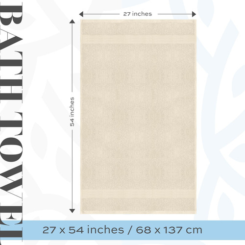 Toallas De Bañowhite Classic, Color Blanco Marfil, X4 Uni.