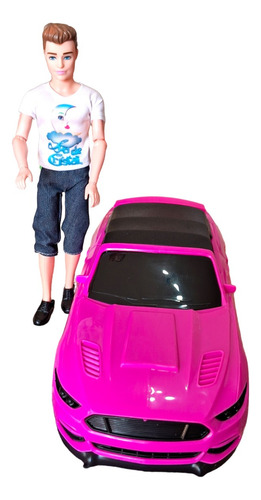 Carrinho Compatível Barbie Ken Conversível Com Boneco Brinde
