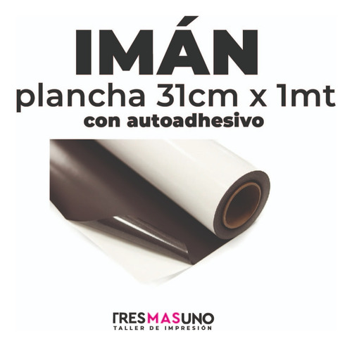 Plancha Rollo Imán Autoadhesivo Lamina 1 Metro 31cm