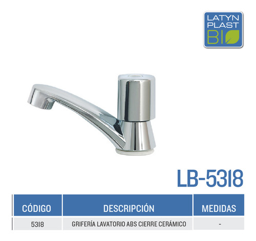 Griferia Lavatorio Abs Canilla Latyn Plast Lb-5318 Cromado