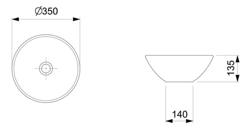 Kit Cuba Celite Redonda Apoio R-1 35cm Br + Torneira Celite