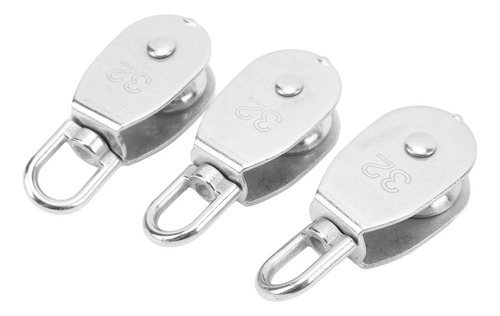 Polea Giratoria, 3 Piezas, Bloque De Acero Inoxidable M32, 2