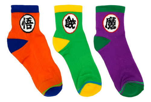 Calcetas Dragon Ball Goku Ten Shin Han Piccolo Calcetas 3 P