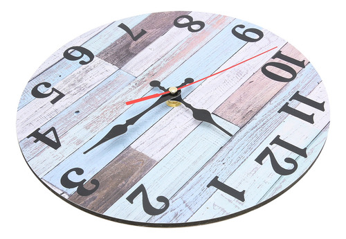 Reloj De Pared De Madera De Estilo Industrial Redondo Y Sile
