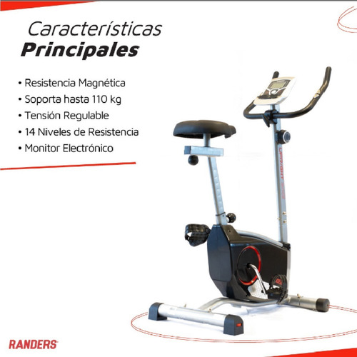 Imagen 2 de 8 de Bicicleta Fija Magnetica Vertical Arg-340 Mg