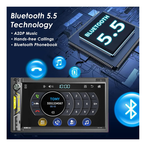 Car Bluetooth Doble Din Estereo: Receptor De Audio De Audio
