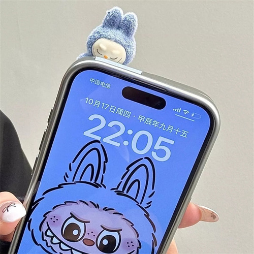 Capa Para Celular Labubu, Design 3d Pelúcia Com Cordão
