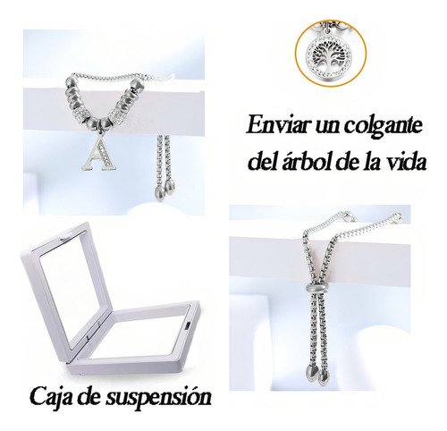 Pulseras Mujer Inicial Letra Pulcera Oro Rosado 18k Color Plata X