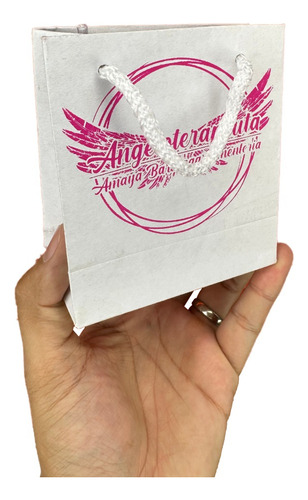 Bolsa Papel Kraft Blanca 10x10+5 Chica Personalizada 100 Pz