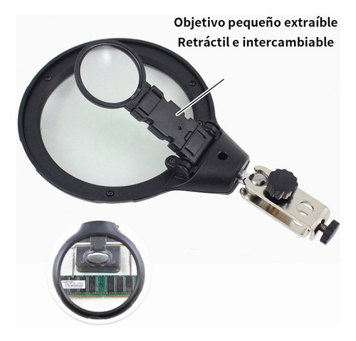 ** Lupa Con Base De Pinza De Luz Led For Soldar