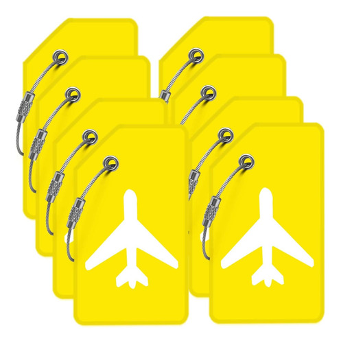 Etiquetas Para Equipaje M-sorflly, 8tag, Amarillo, Kit X 8