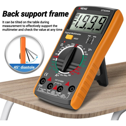 Orange Aneng Digital Multimeter Dt9205a Hold Key