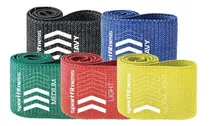 Comprar Set De Bandas Elasticas En Tela X5 Unds Sportfitness Gym Fit Color Amarillo\u002FRojo\u002FAzul\u002FNegro\u002FVerde
