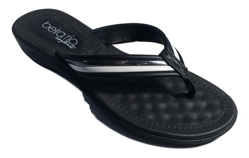 Chinelo Feminino Beira Rio Confort Azul E Preto