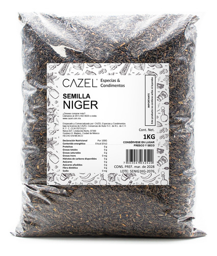 Semilla De Niger Premium Oaxaca 1kg