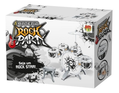 Bateria Para Criança Musical Infantil Com Pedal E Banco Rock