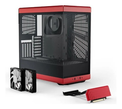Gabínete Gamer Hyte Y40 S-tier Aesthetic Atx Color Negro/Rojo