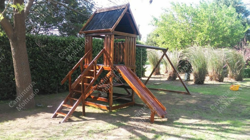 Juegos De Plaza En Madera C/hamacas,tobogan,trepadores
