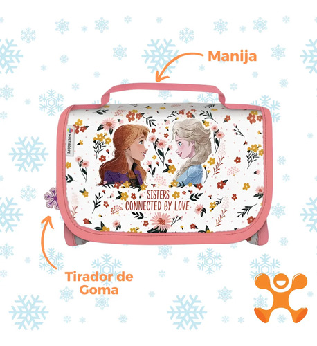 Cartuchera Canopla Desplegable Hecha Con Pvc Brillante Diseño Frozen Aesthetic Para Niñas Escolar Organizadora De Útiles Grande Amplia Extendible 23x17 Centímetros Chimola