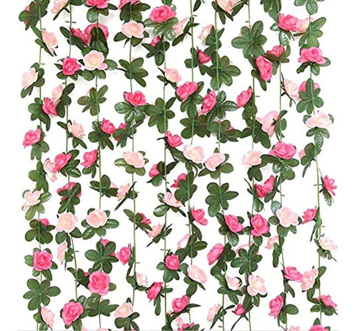 Foraineam 10 Pack 82 Pies Artificial Rose Vine Colgante Guir