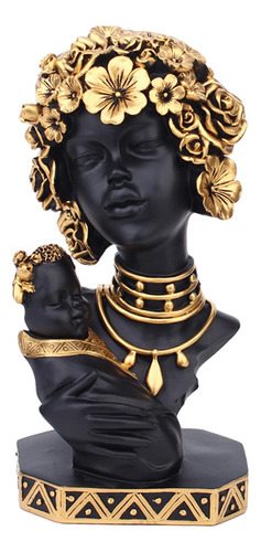 Estatua Decorativa De Mujer Africana, Estilo B Negro