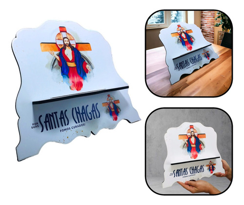 Suporte Porta Bíblia Santas Chagas De Jesus Madeira