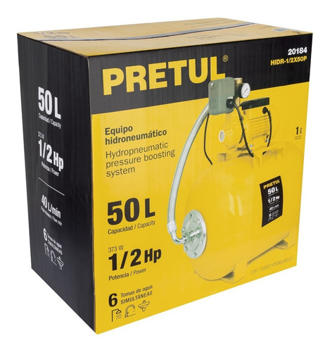 Bomba Hidroneumatica 1/2hp 50 Litros Pretul 20184