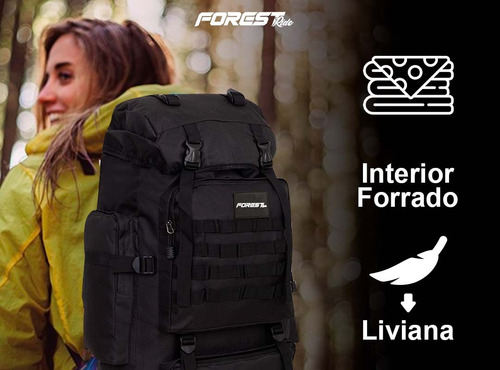 Imagen 5 de 10 de Mochila Militar Forest Camping Original Mochilero Trenking