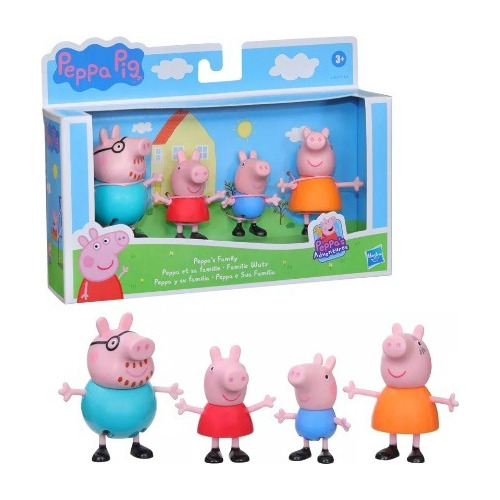 Peppa Pig, Set De Famila De 4 Figuras Peppa, George Y Padres