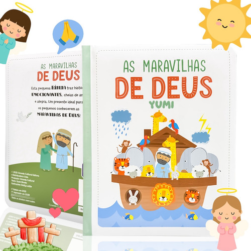 Livro : As Maravilhas De Deus | Passagens Bíblicas Para Crianças Ilustradas - Com Capa E Páginas Duras Cristã