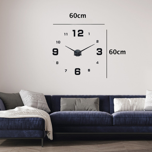 Reloj Pared Cuadro Madera 90cm Moderno Funcional V. Modelos Clasic Negro