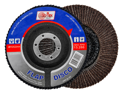 Flap Disc 4.1/2 G060 Conico C/10 Peças Disflex