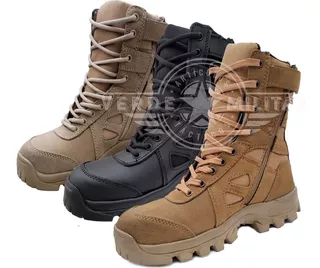 Botas Nacional Caña Media Alta Tácticas Policias Guardias Vigilantes Militares Piel Industriales Para Trabajo Uniformes