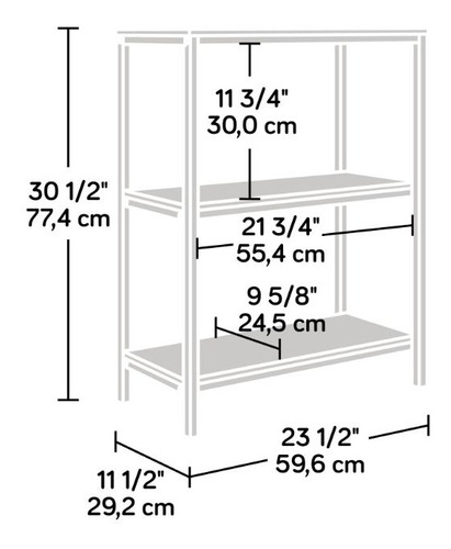 Imagen 4 de 4 de Mueble Librero Organizador Sauder 423028 Color Gris/cafe