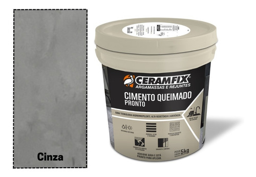 Efeito Decorativo Cimento Queimado Revestimento Ceramfix 5kg