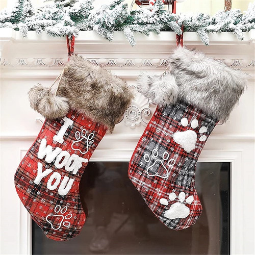 Medias De Navidad Para Decoración De Vacaciones, 2 Piezas