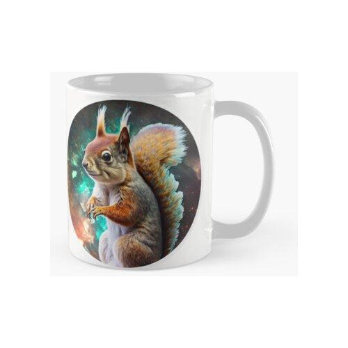 Taza Rocket To The Moon With A Squirrel! Space Adventure Art