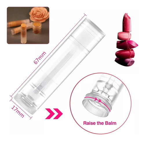 50pz Tubo Envase Balsamo Labial Vacio.diy Hacer Lápiz Labial