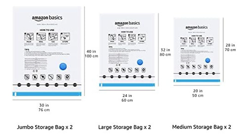 Basics Bolsas De Almacenamiento De Compresión Al Vacío Con B
